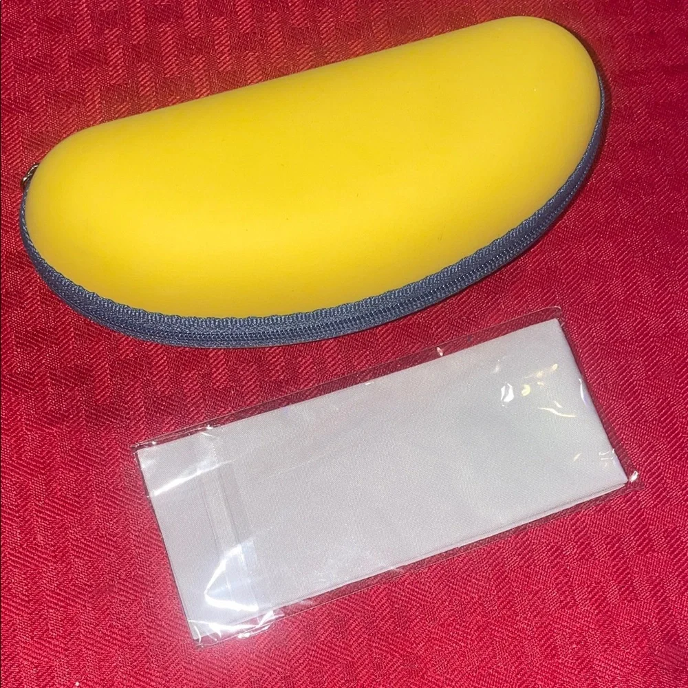 Vogue Bright Yellow Eyewear Case with Giraffe Motif